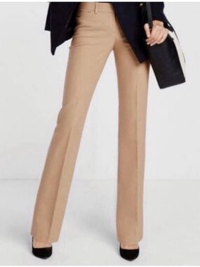 Express Tall Editor Mid-Rise Trouser Bootcut Pant Careerwear Stretch Beige 6L